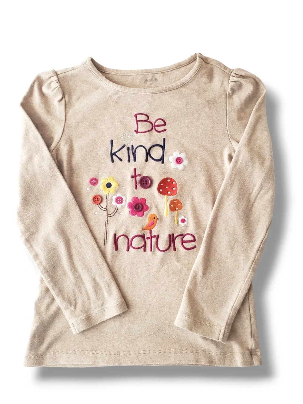 Gymboree Girls 8 Fashionable Fox Oatmeal Kind Nature Longsleeved Shirt